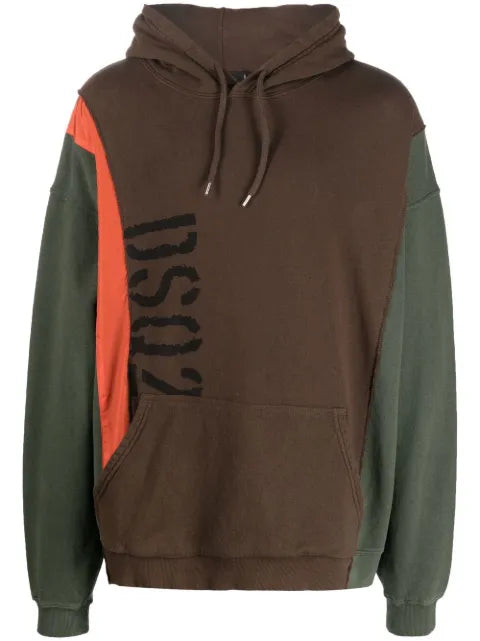 DSQUARED2 colour-blocked logo-print hoodie