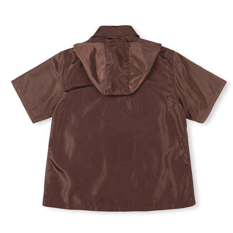 SAINT VANITY Embroidered Sporty Zipper Short-sleeved Jacket