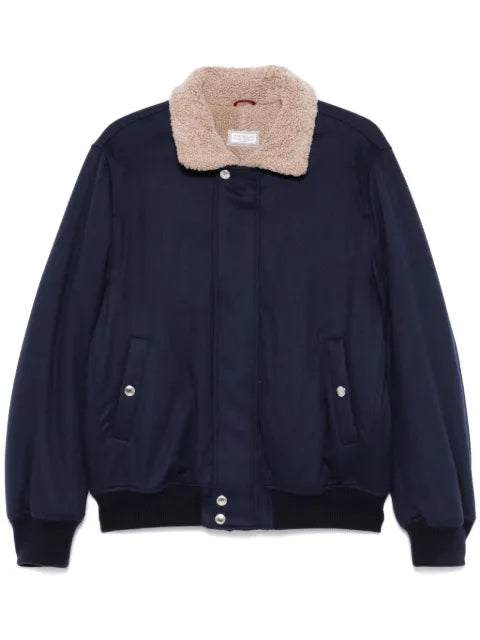 Brunello Cucinelli shearling-collar bomber jacket