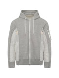 sacai hybrid paneled hoodie