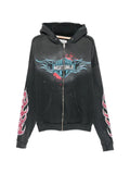 SECND SLF Masato Kawajo Firestorm zip-up cotton hoodie