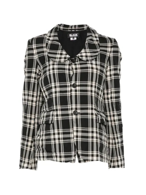 Black Comme Des Garçons check single-breasted blazer