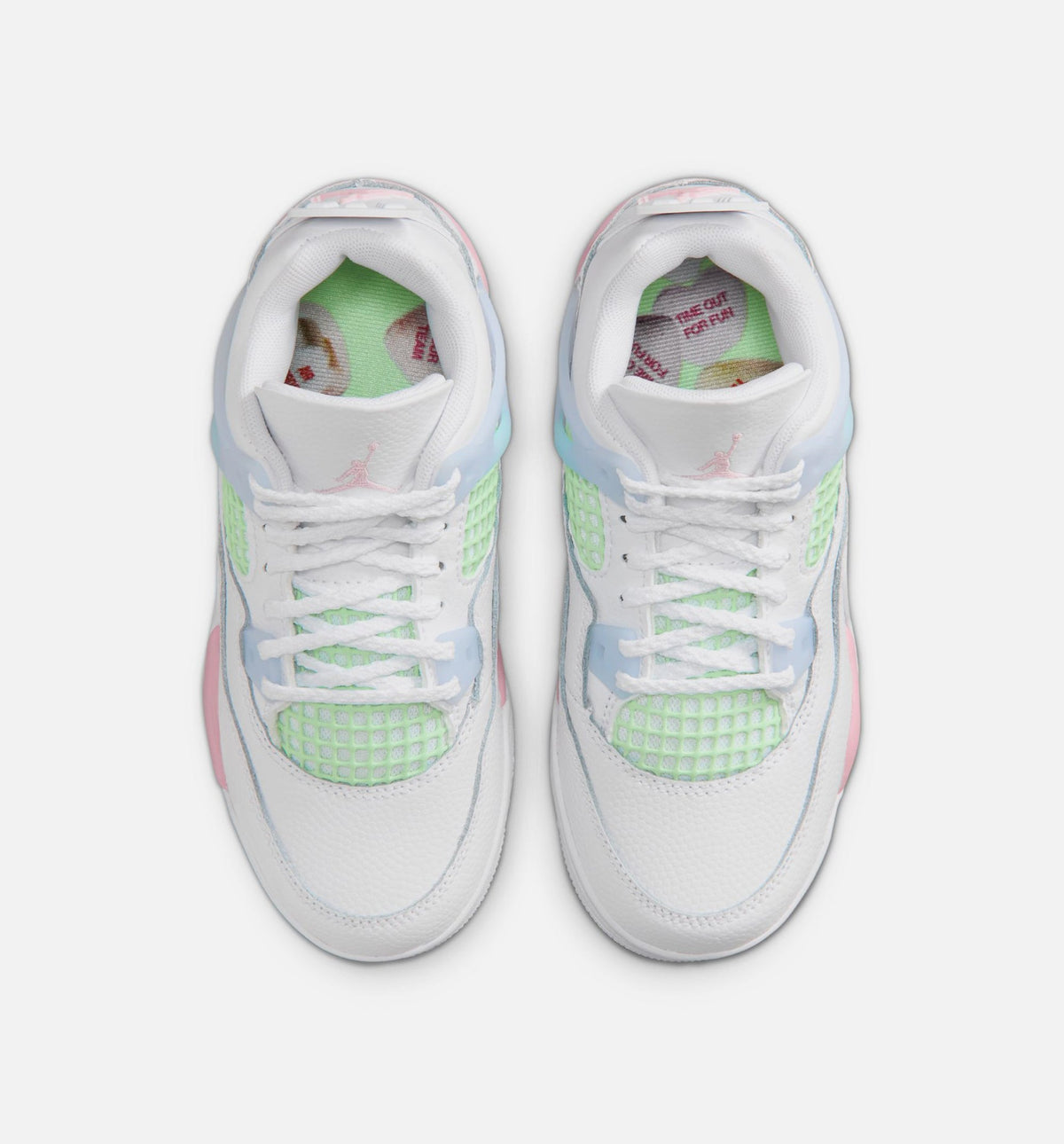 Air Jordan 4 Retro 'Medium Soft Pink' Preschool - White/Medium Soft Pink/Half Blue