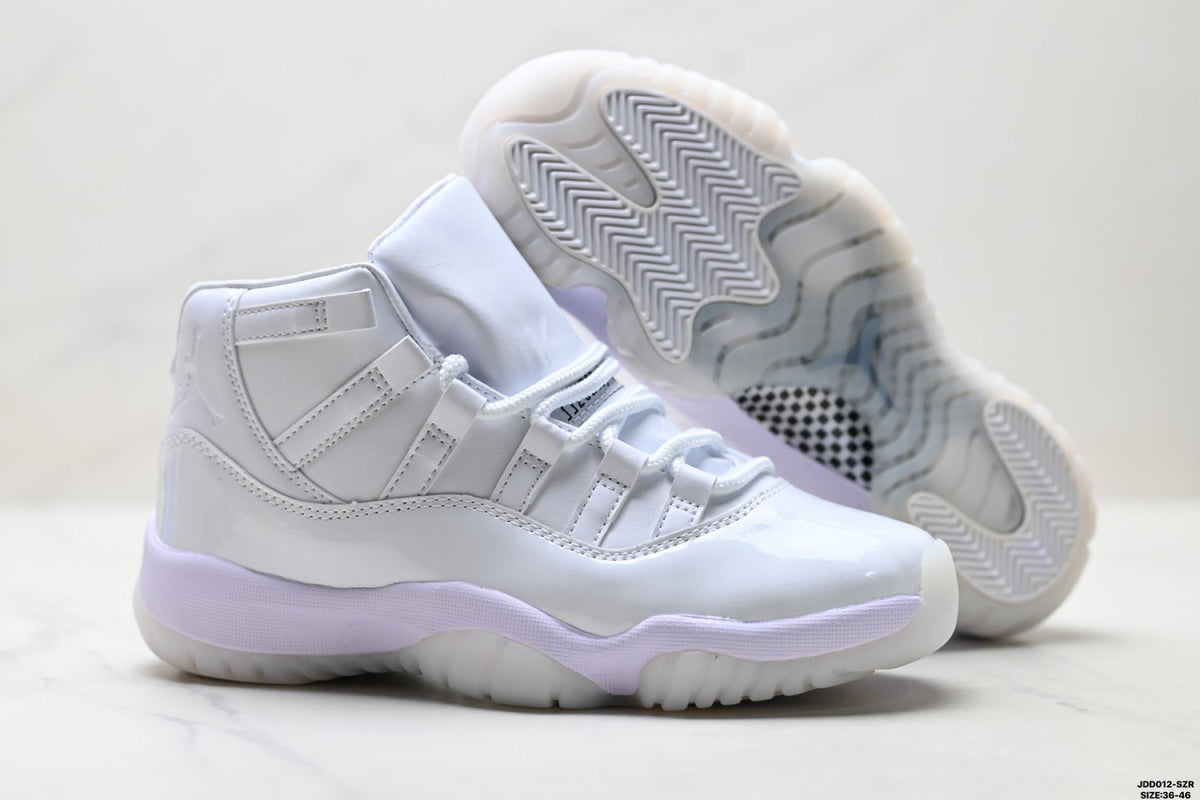 Air Jordan 11 Retro White and Lavender Unisex Sneakers Style 23