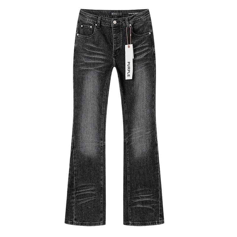 Purple Brand Black Washed Flare Jeans