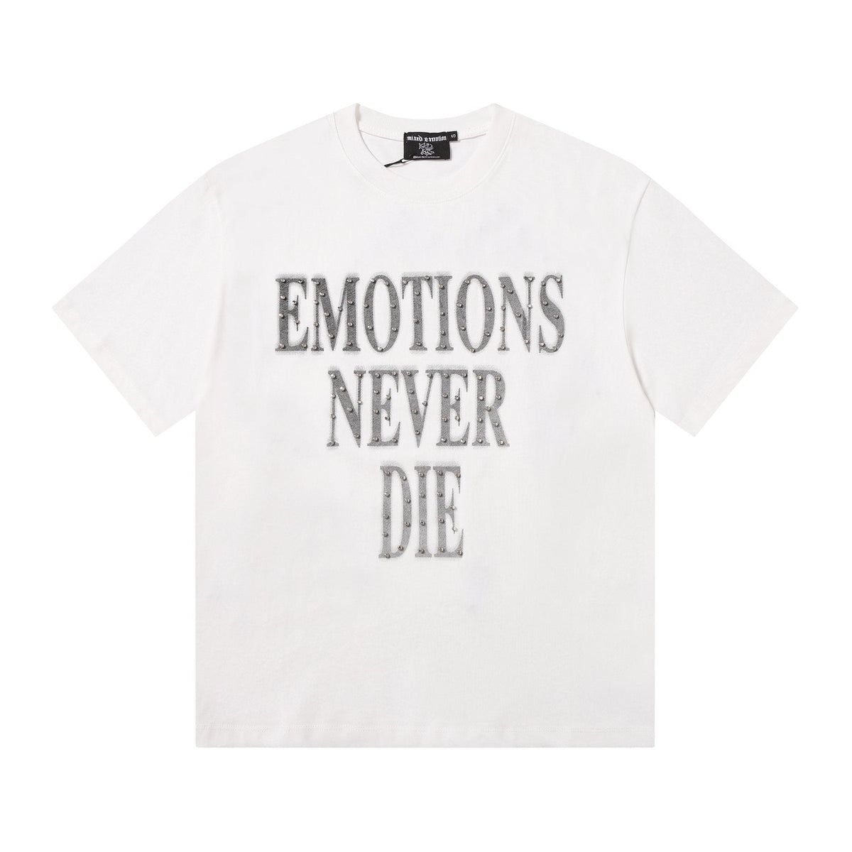 MIXED EMOTION Never Die Monogram Graphic T-Shirt