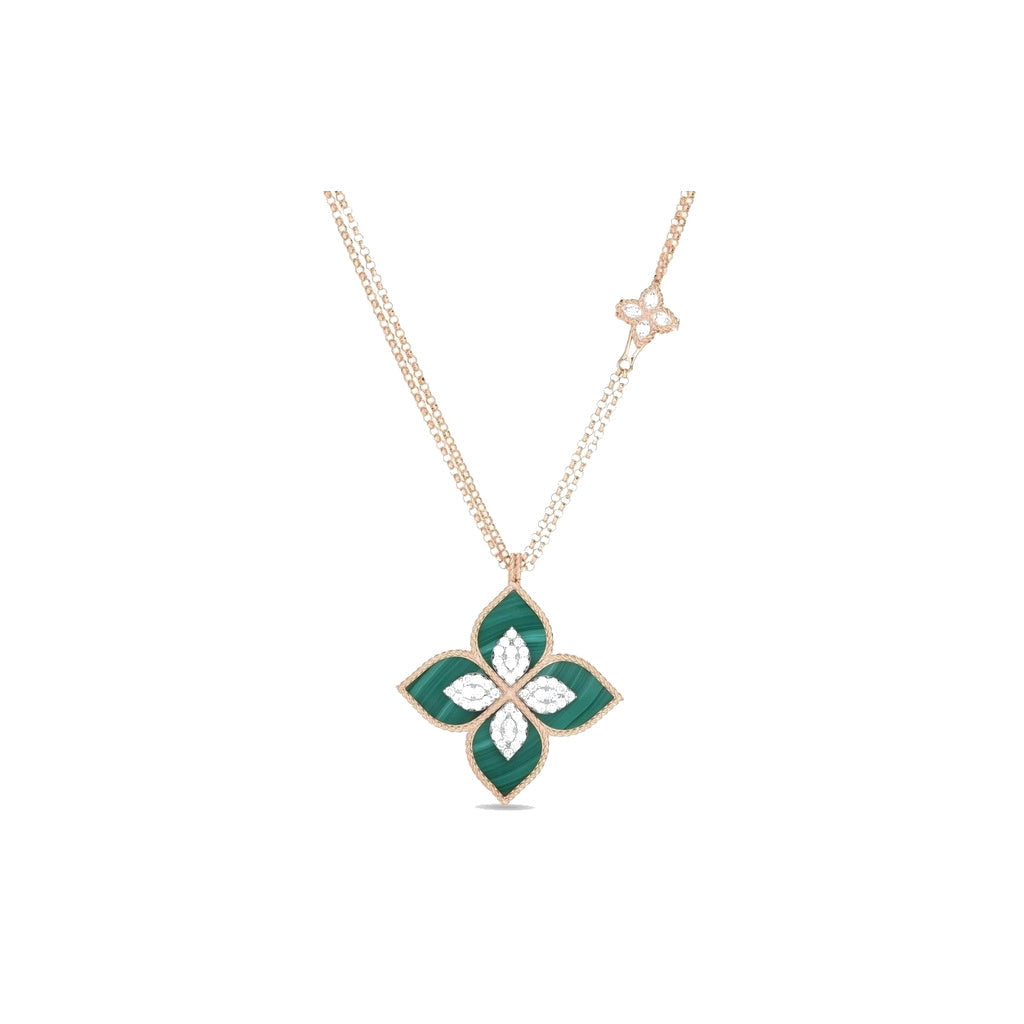 Roberto Coin Style Four-Leaf Clover Cubic Zirconia Necklace