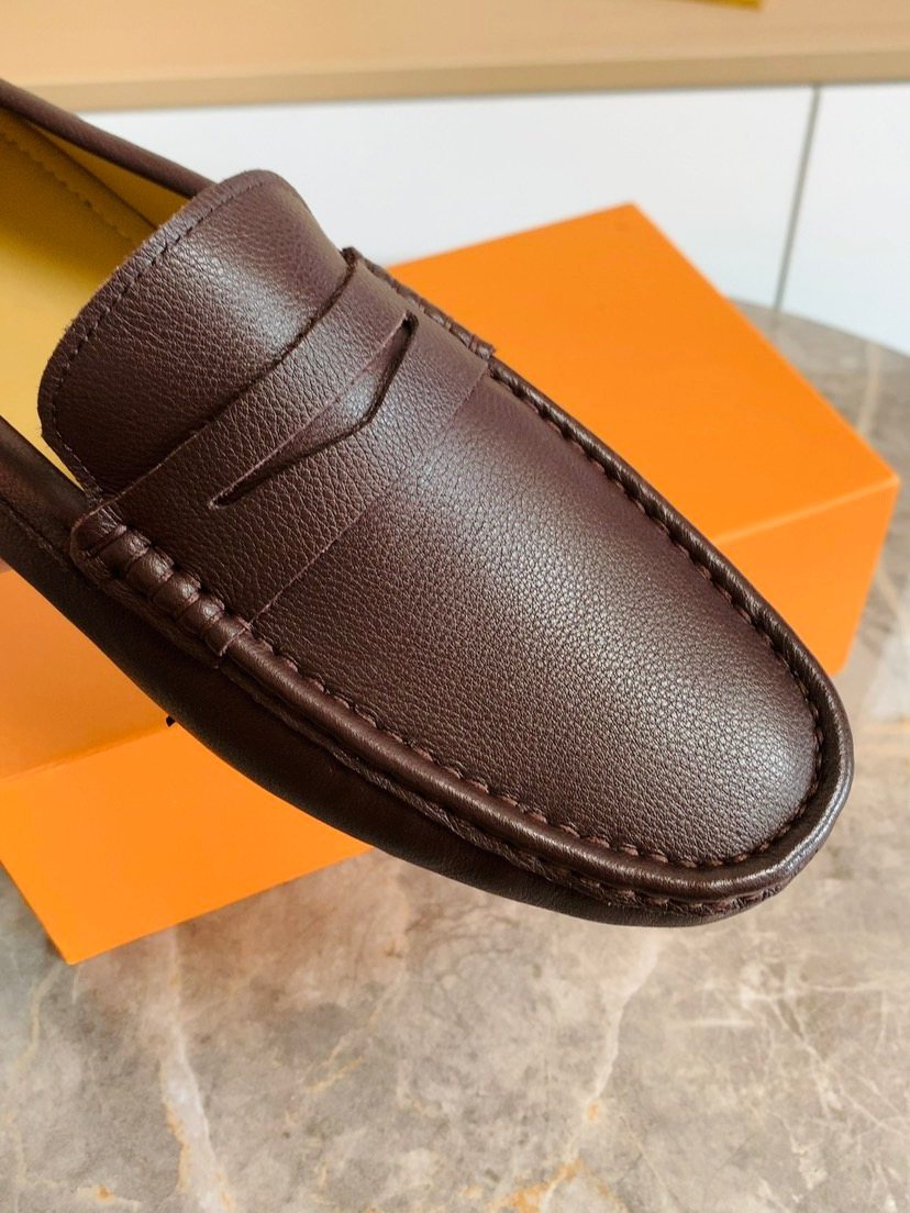 Men's Brown Moc-Toe Slip-On Loafers