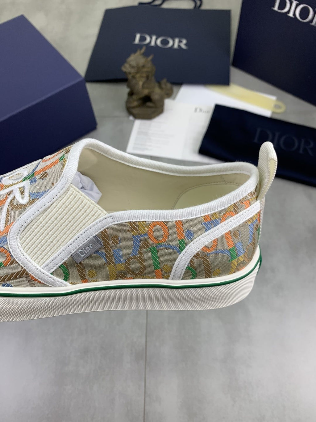 Dior Multicolor Canvas Slip-On Shoes