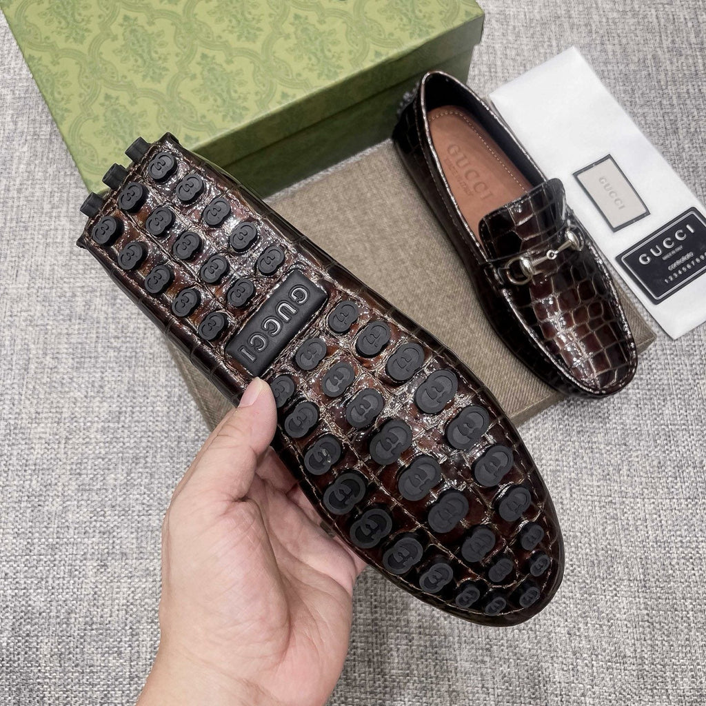 Gucci Dark Brown Horsebit Loafers