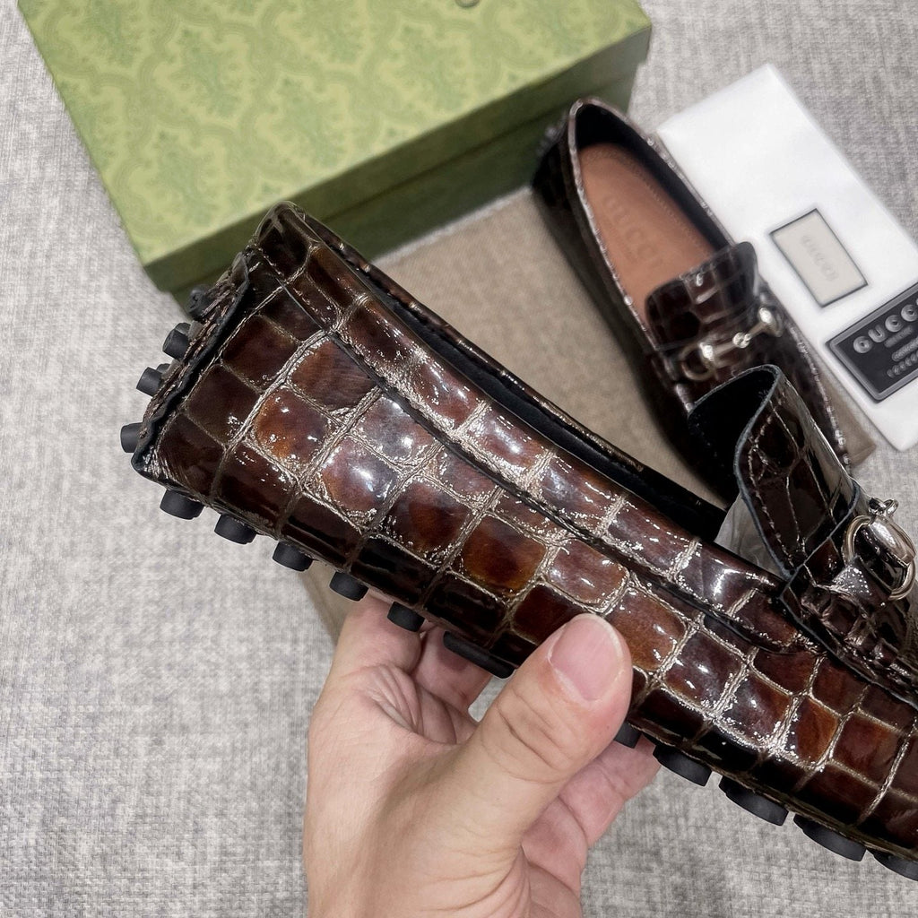 Gucci Dark Brown Horsebit Loafers
