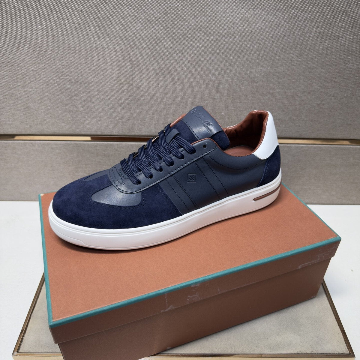 Loro Piana Navy Panel Low-Top Sneakers