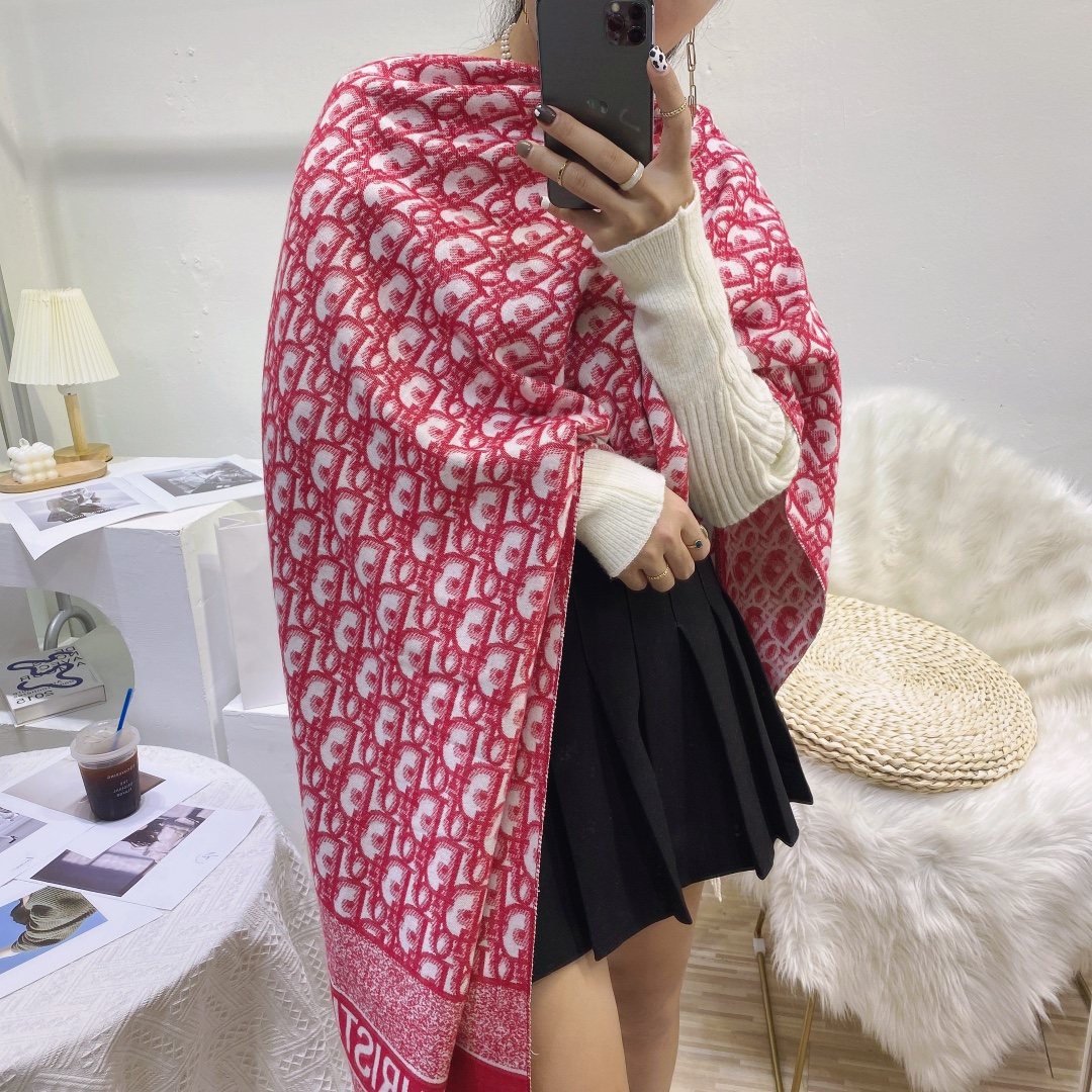 Dior Patterned Fringed Scarf