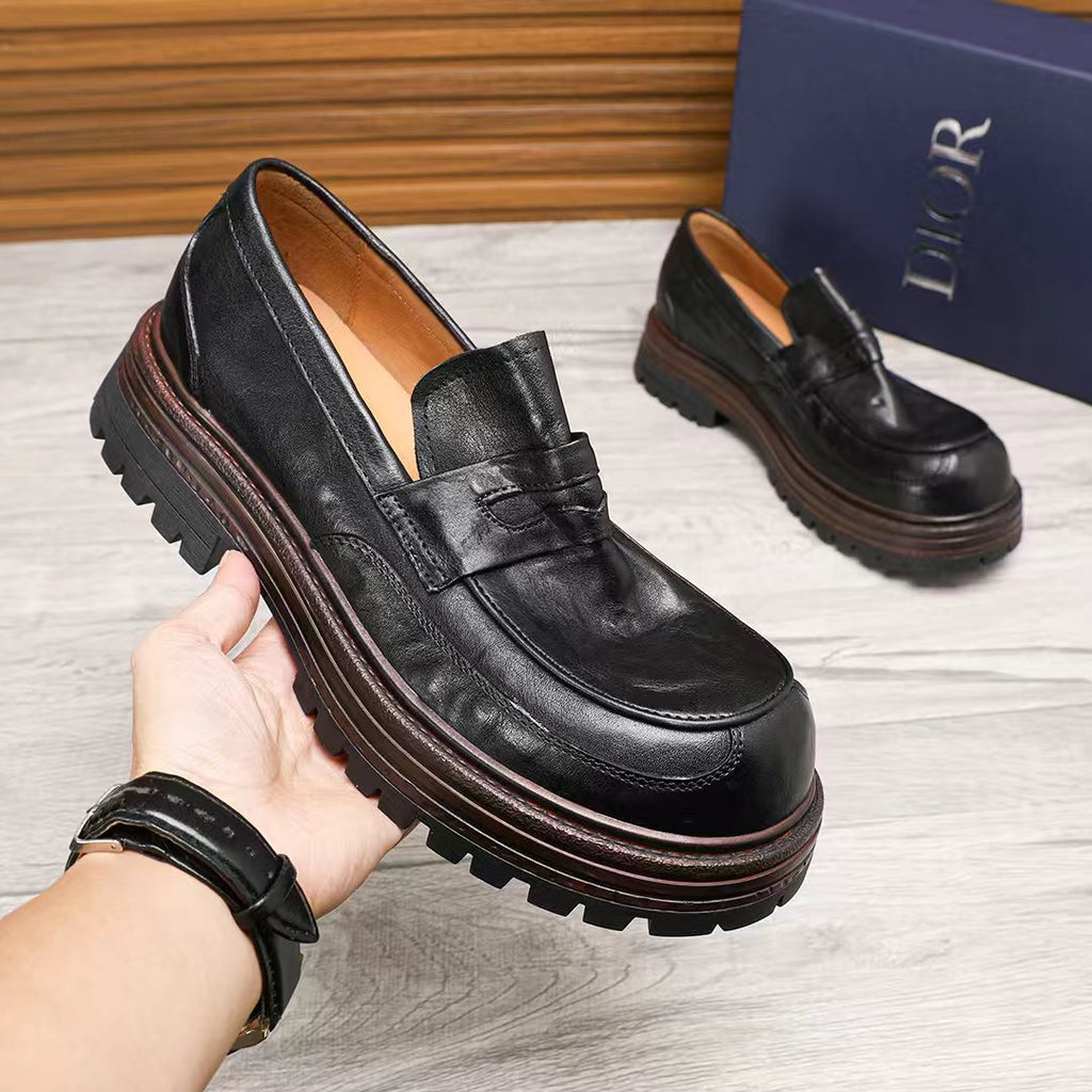 Dior Leather Moc-Toe Loafers - Leather Upper And Lining