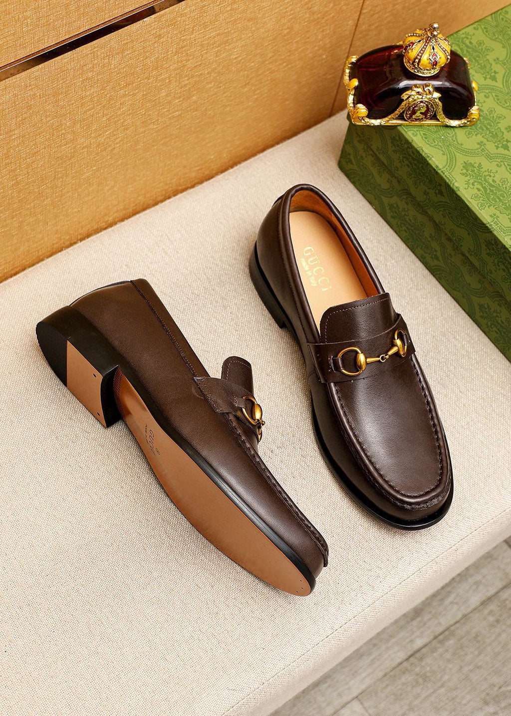 Gucci Leather Horsebit-Style Loafers