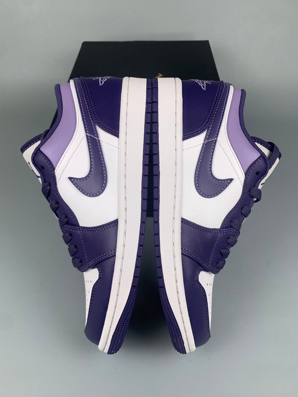 Air Jordan 1 Low White/Purple 553558-515 Unisex Sneakers
