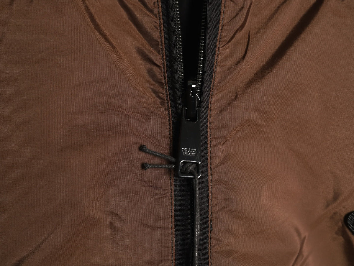 Prada PRD Brown/Black Reversible Stand-Collar Jacket