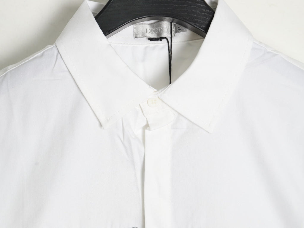 Dior Floral-Detail Logo Long-Sleeve Shirt - White